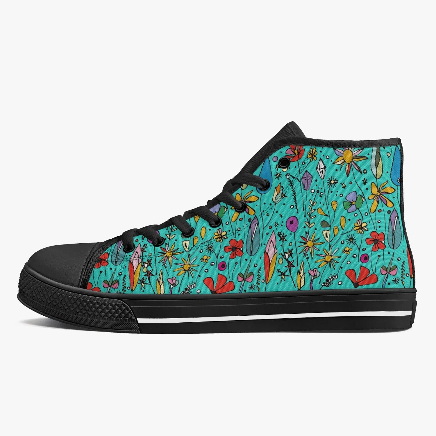 niche era Women's Classic High-Top Canvas Shoes - White/Black