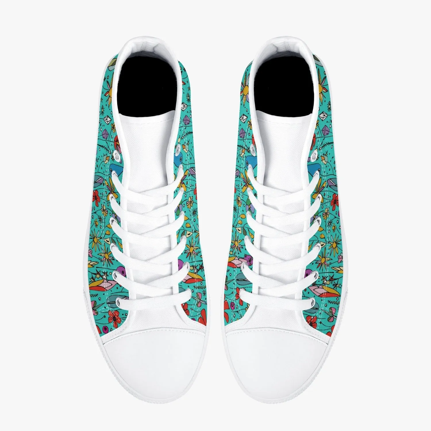 niche era Women's Classic High-Top Canvas Shoes - White/Black