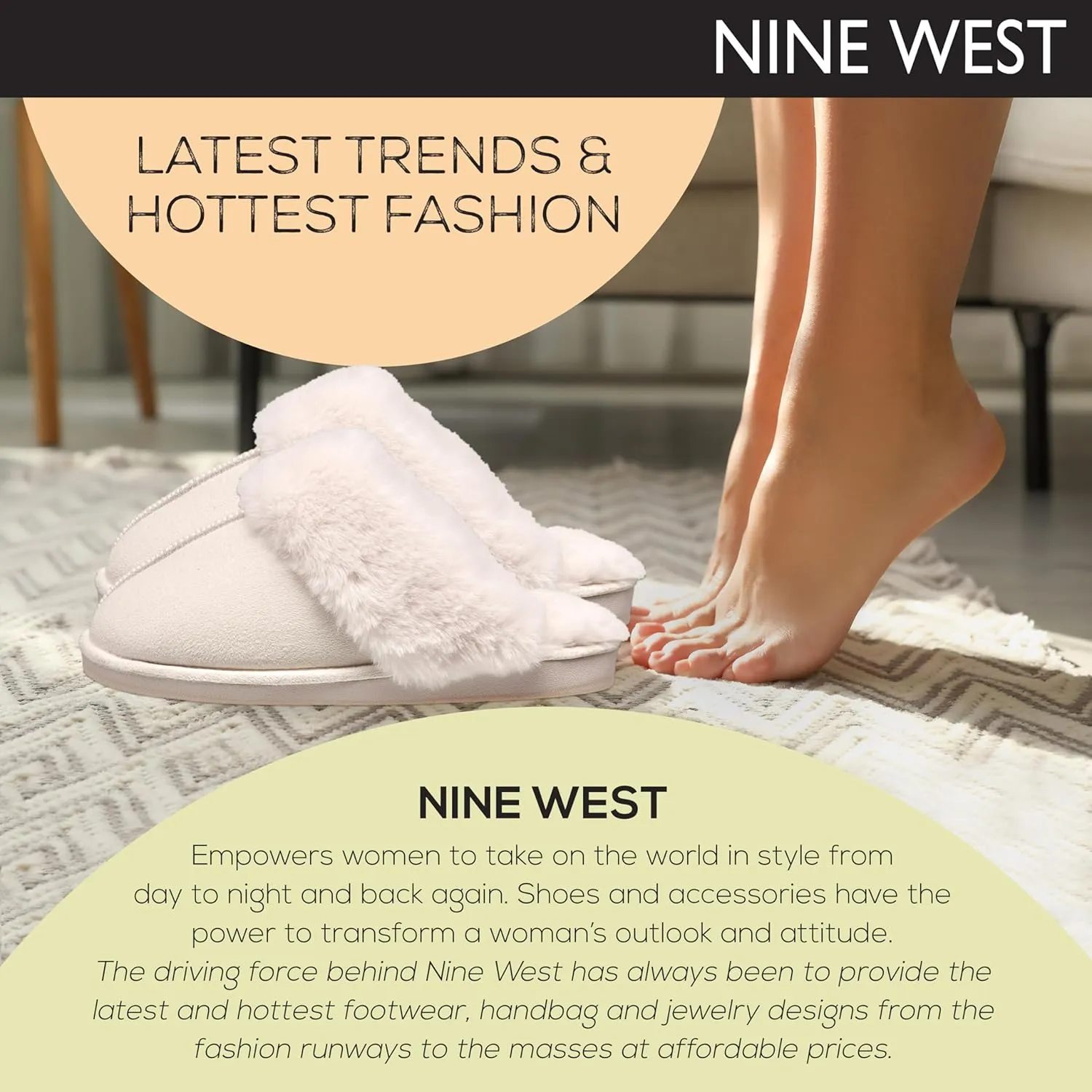 Nine West Scuff Slippers For Women, Extra Soft & Comfortable Winter House Shoes