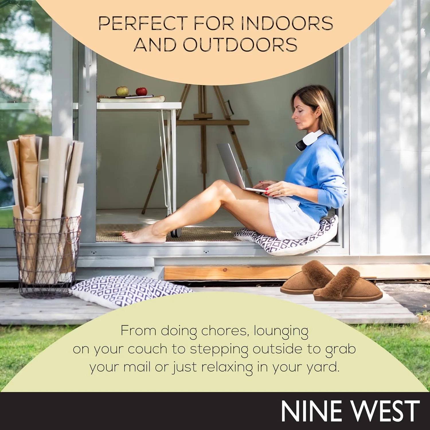 Nine West Scuff Slippers For Women, Extra Soft & Comfortable Winter House Shoes