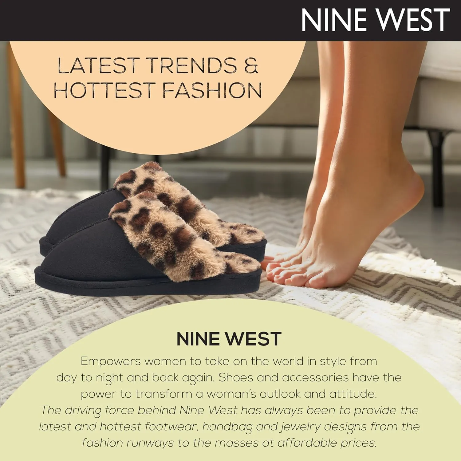 Nine West Scuff Slippers For Women, Extra Soft & Comfortable Winter House Shoes