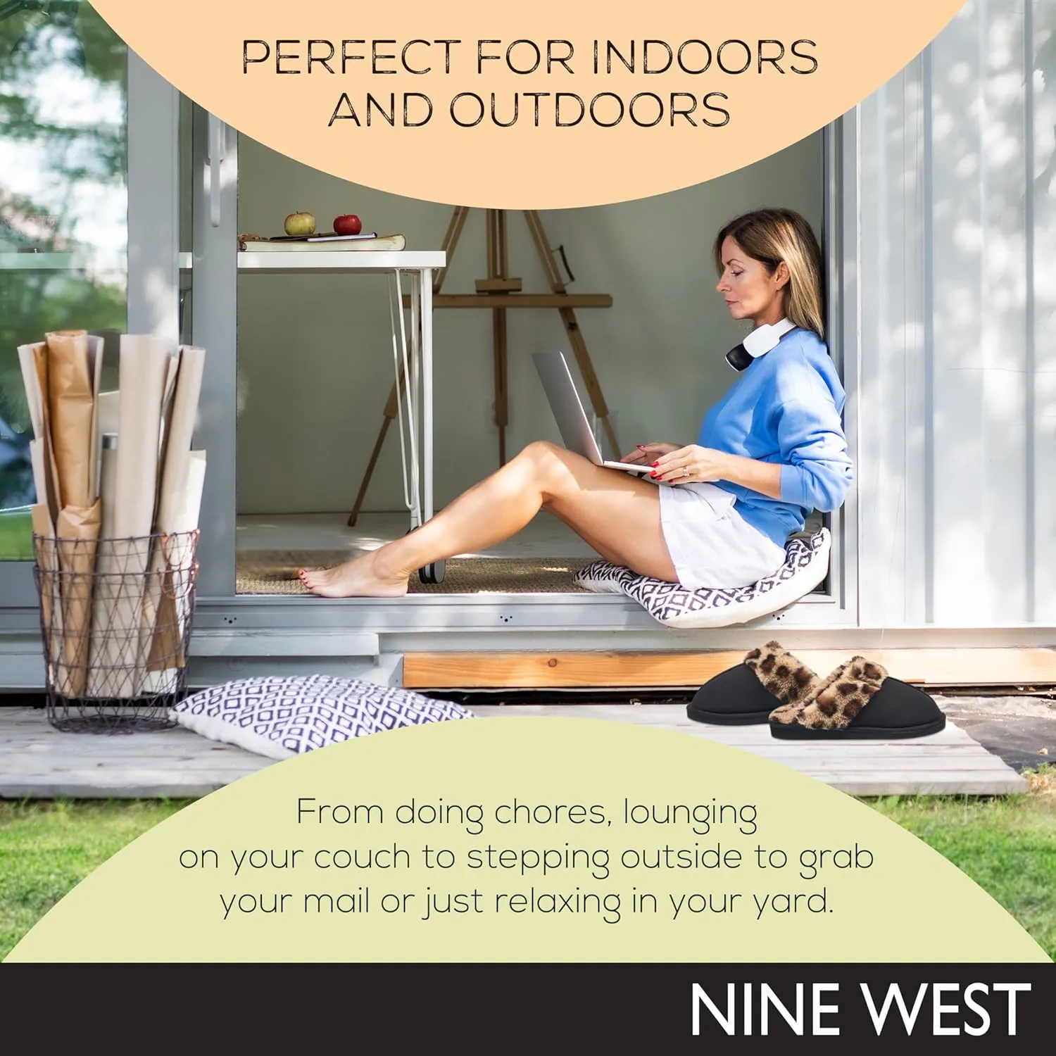 Nine West Scuff Slippers For Women, Extra Soft & Comfortable Winter House Shoes