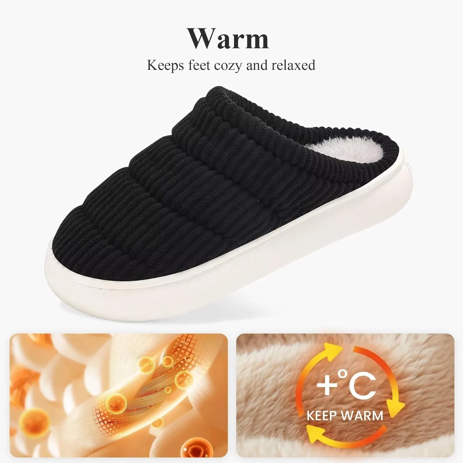 NineCiFun Womens House Shoes Warm Memory Foam Slippers for Women Indoor Soft Fleece Lined Womens Slippers
