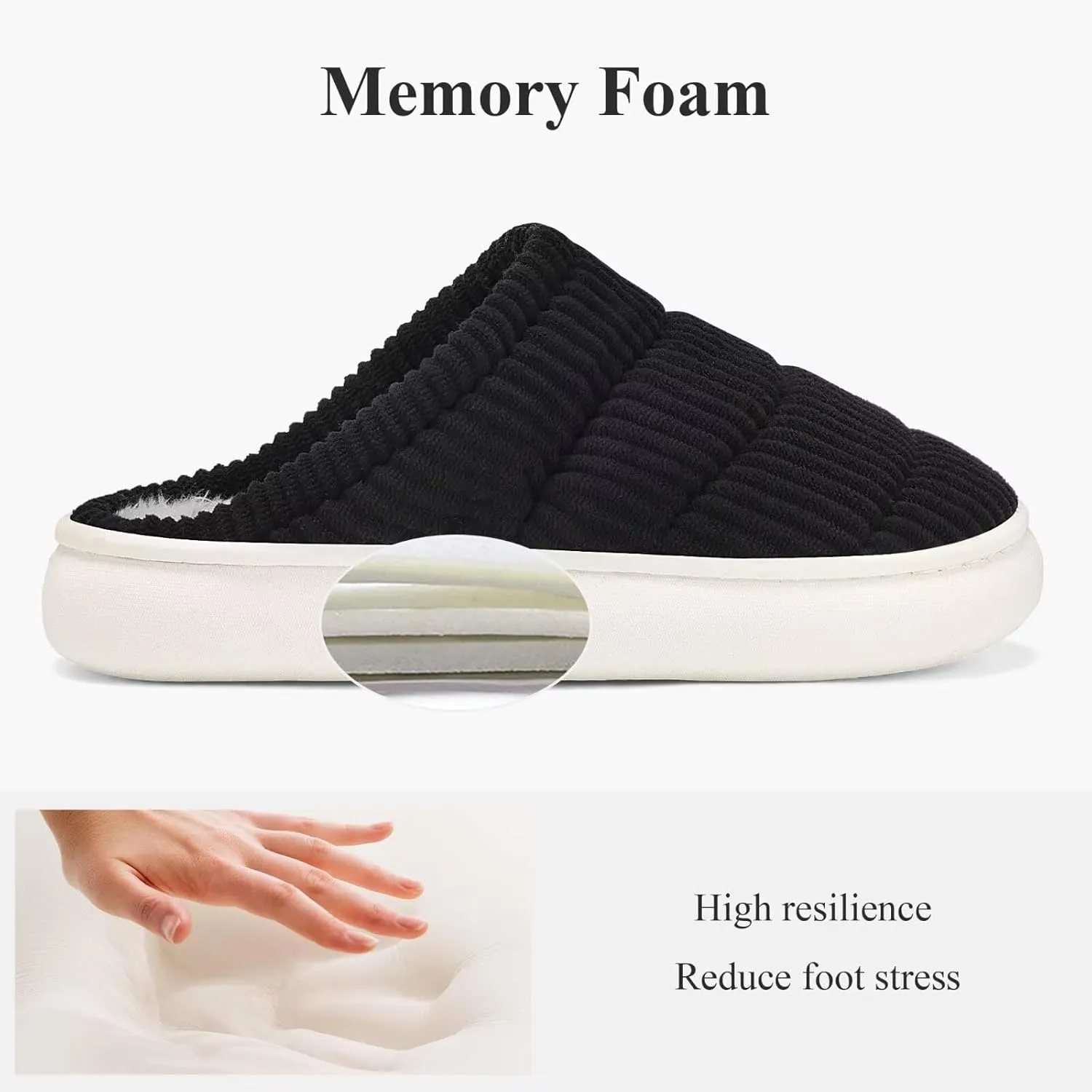 NineCiFun Womens House Shoes Warm Memory Foam Slippers for Women Indoor Soft Fleece Lined Womens Slippers