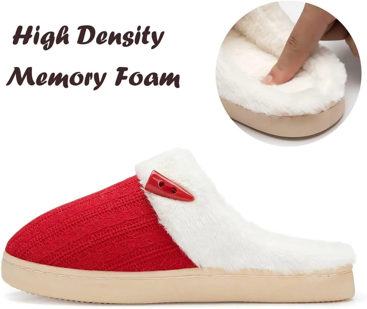 NineCiFun Women's Slip on Fuzzy House Slippers Memory Foam Slippers Scuff Outdoor Indoor Warm Plush Bedroom Shoes with Faux Fur Lining