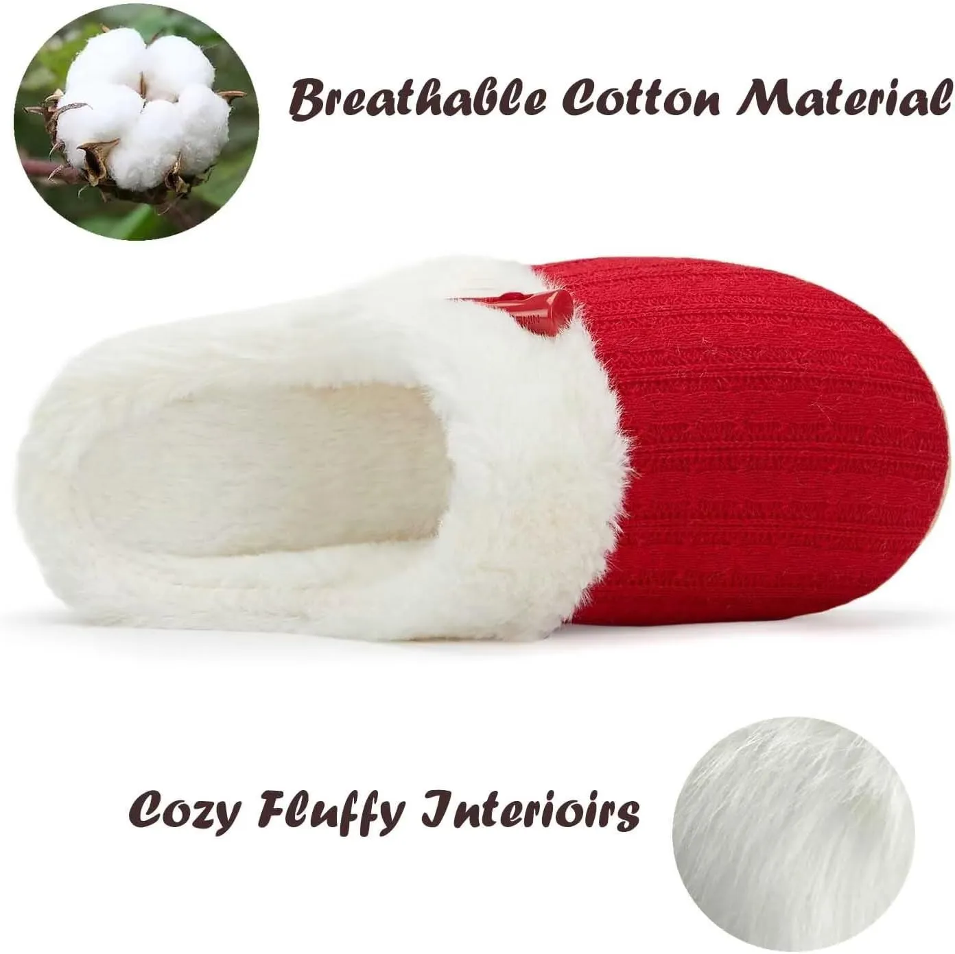NineCiFun Women's Slip on Fuzzy House Slippers Memory Foam Slippers Scuff Outdoor Indoor Warm Plush Bedroom Shoes with Faux Fur Lining