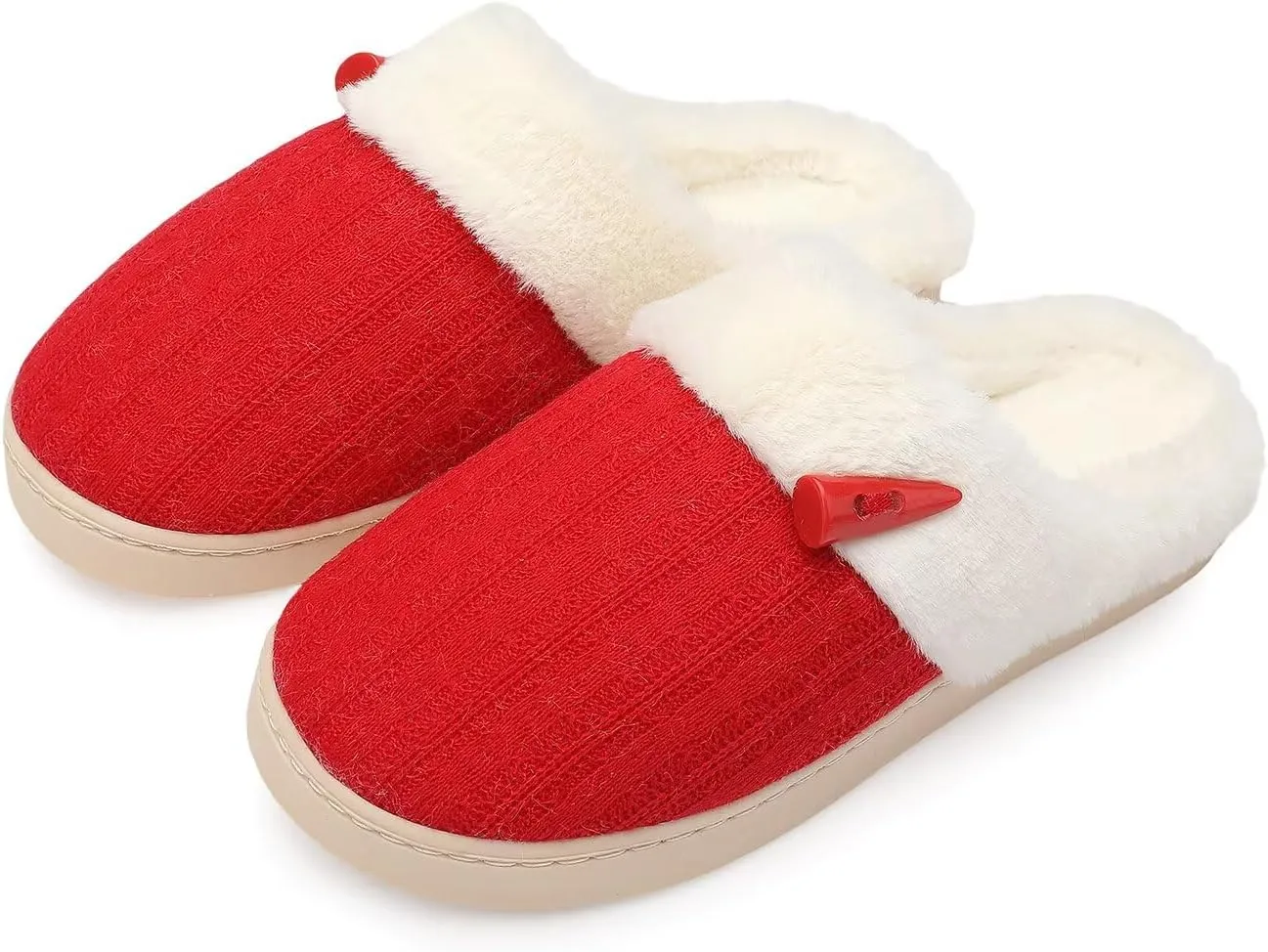 NineCiFun Women's Slip on Fuzzy House Slippers Memory Foam Slippers Scuff Outdoor Indoor Warm Plush Bedroom Shoes with Faux Fur Lining