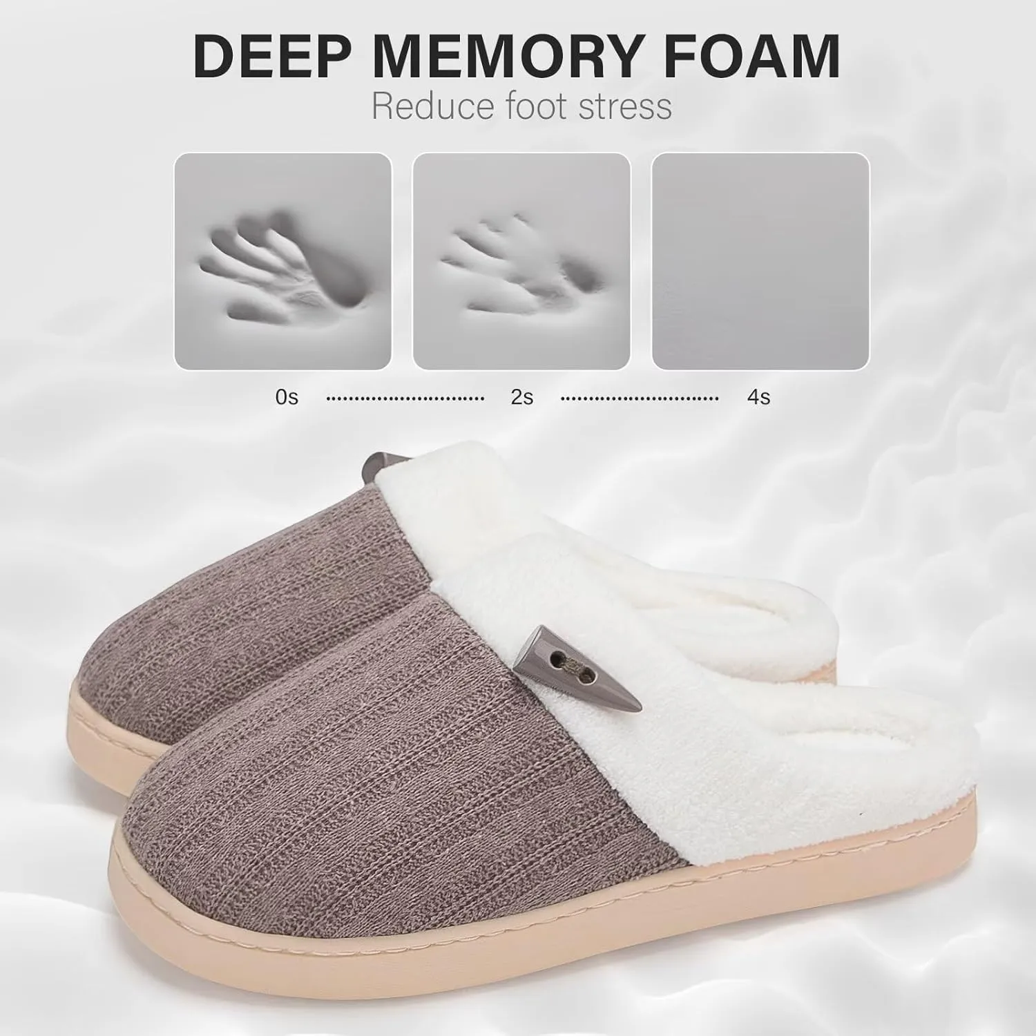 NineCiFun Women's Slippers Scuff Comfy Lightweight House Shoes Slip on Memory Foam Bedroom Slippers Indoor Outdoor Home Shoes with Soft Terry Lining