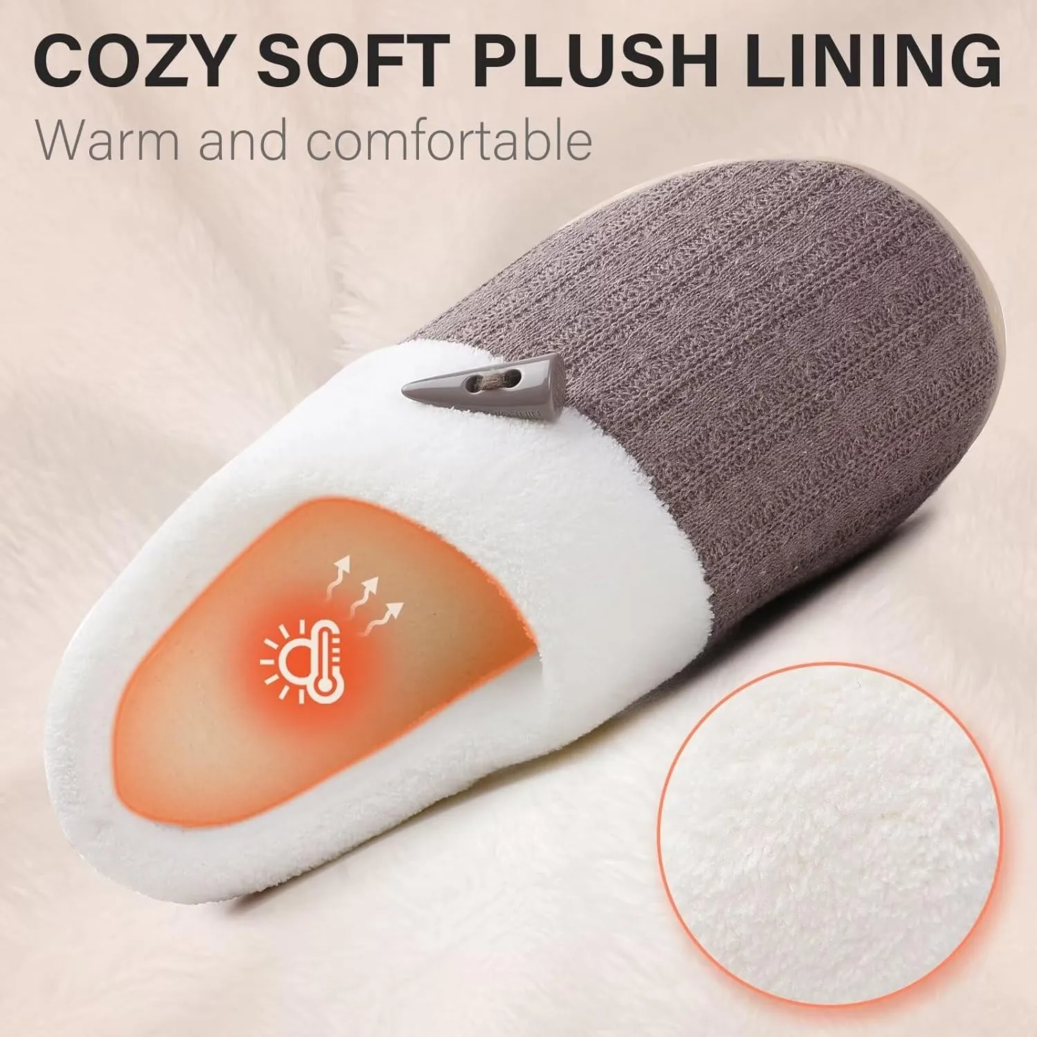 NineCiFun Women's Slippers Scuff Comfy Lightweight House Shoes Slip on Memory Foam Bedroom Slippers Indoor Outdoor Home Shoes with Soft Terry Lining