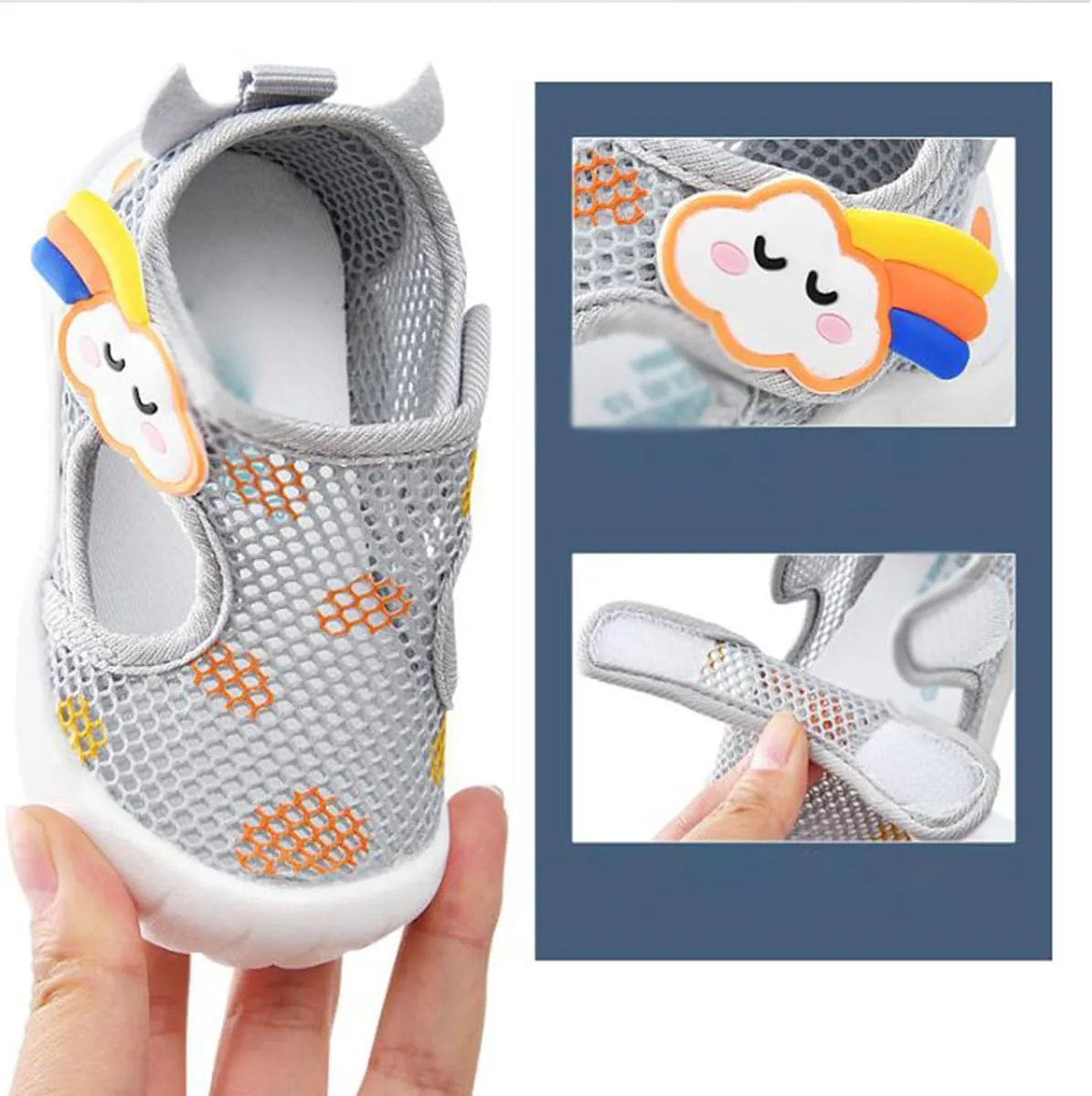 Non-Slip Baby Breathable Shoes for Spring and Summer,Mini Mesh Baby Walking Shoes Lightweight Non-Slip Sandals for Boy Girl
