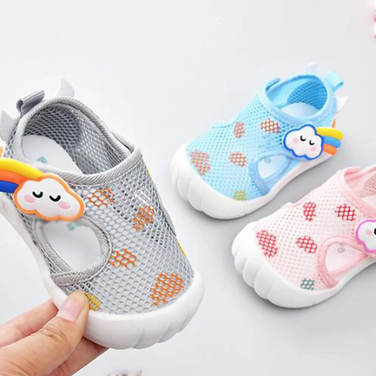 Non-Slip Baby Breathable Shoes for Spring and Summer,Mini Mesh Baby Walking Shoes Lightweight Non-Slip Sandals for Boy Girl