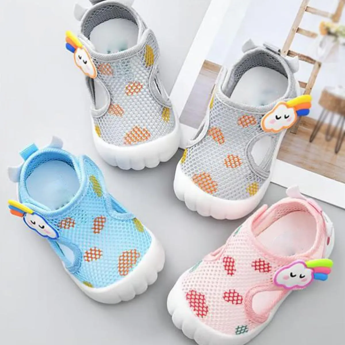 Non-Slip Baby Breathable Shoes for Spring and Summer,Mini Mesh Baby Walking Shoes Lightweight Non-Slip Sandals for Boy Girl