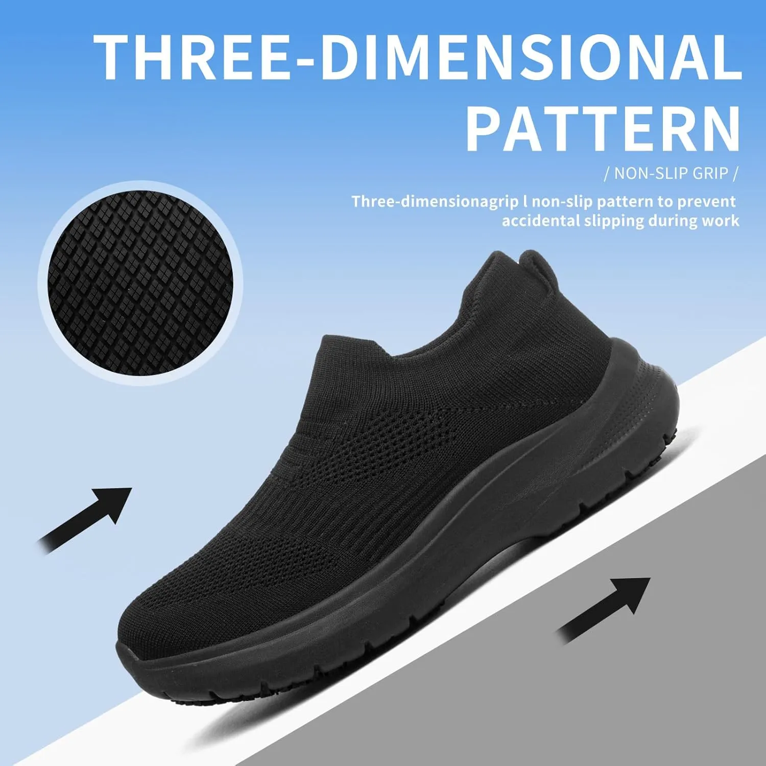 Non Slip Shoes for Women Work Black Food Service, Women's Non Slip Nursing Shoes, Comfortable, Breathable, and Wear-Resistant