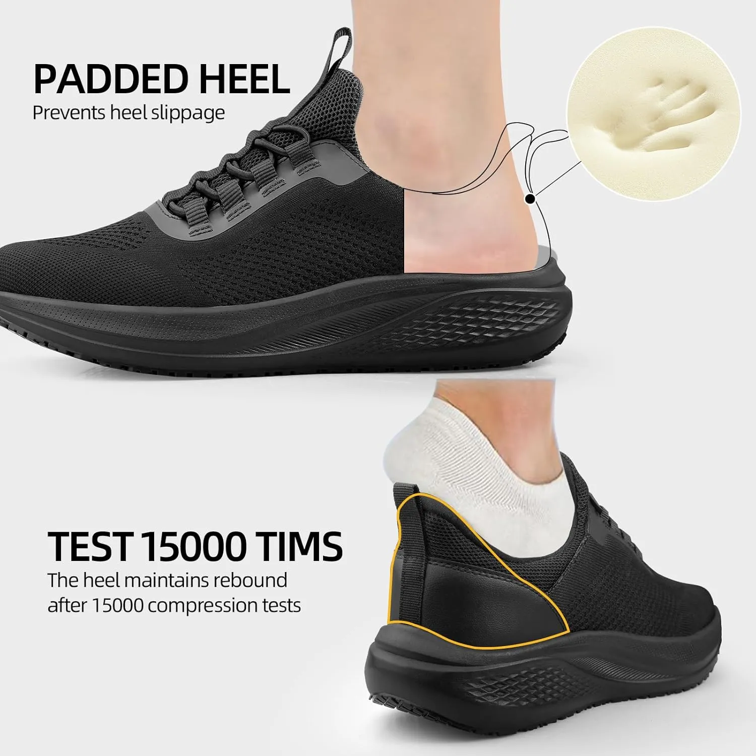 Non Slip Work Shoes for Men Slip Resistant Food Service Shoes Slip on Chef Kitchen Restaurant Sneakers Mesh Work Footwear Lightweight Walking Shoes Casual Fashion