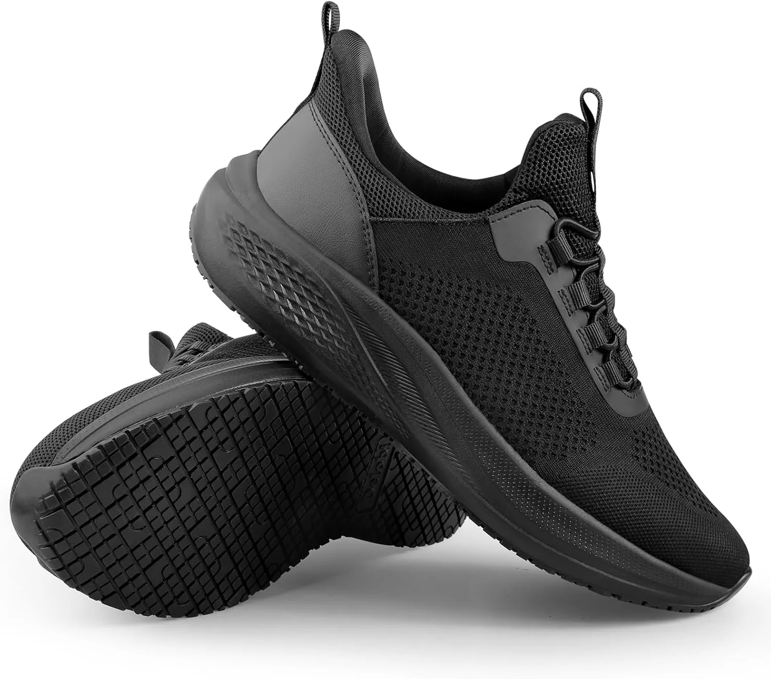Non Slip Work Shoes for Men Slip Resistant Food Service Shoes Slip on Chef Kitchen Restaurant Sneakers Mesh Work Footwear Lightweight Walking Shoes Casual Fashion
