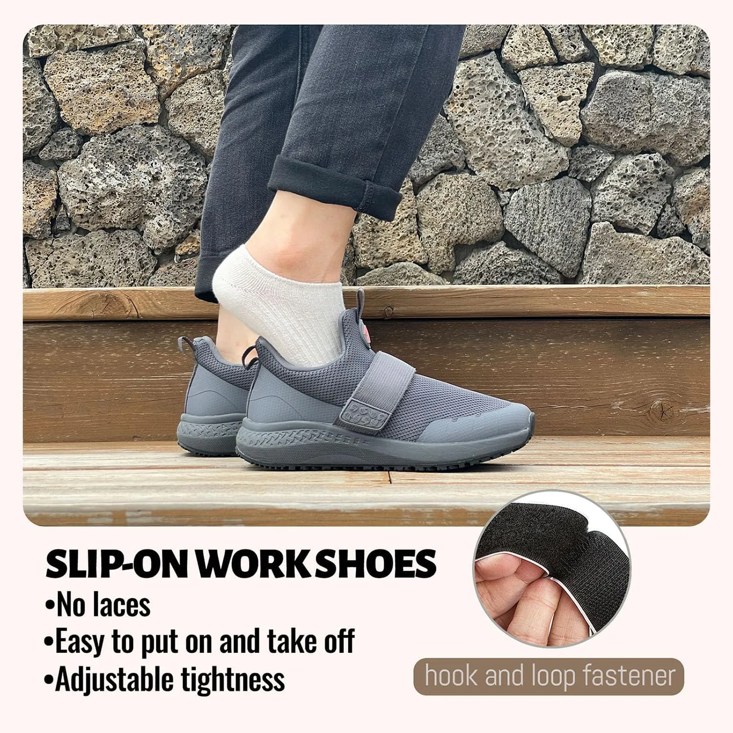 Non Slip Work Shoes for Women Food Service Slip Resistant Waterproof Kitchen Chef Slip On Restaurant Shoes Walking Sneakers Lightweight Comfortable Working Footwear