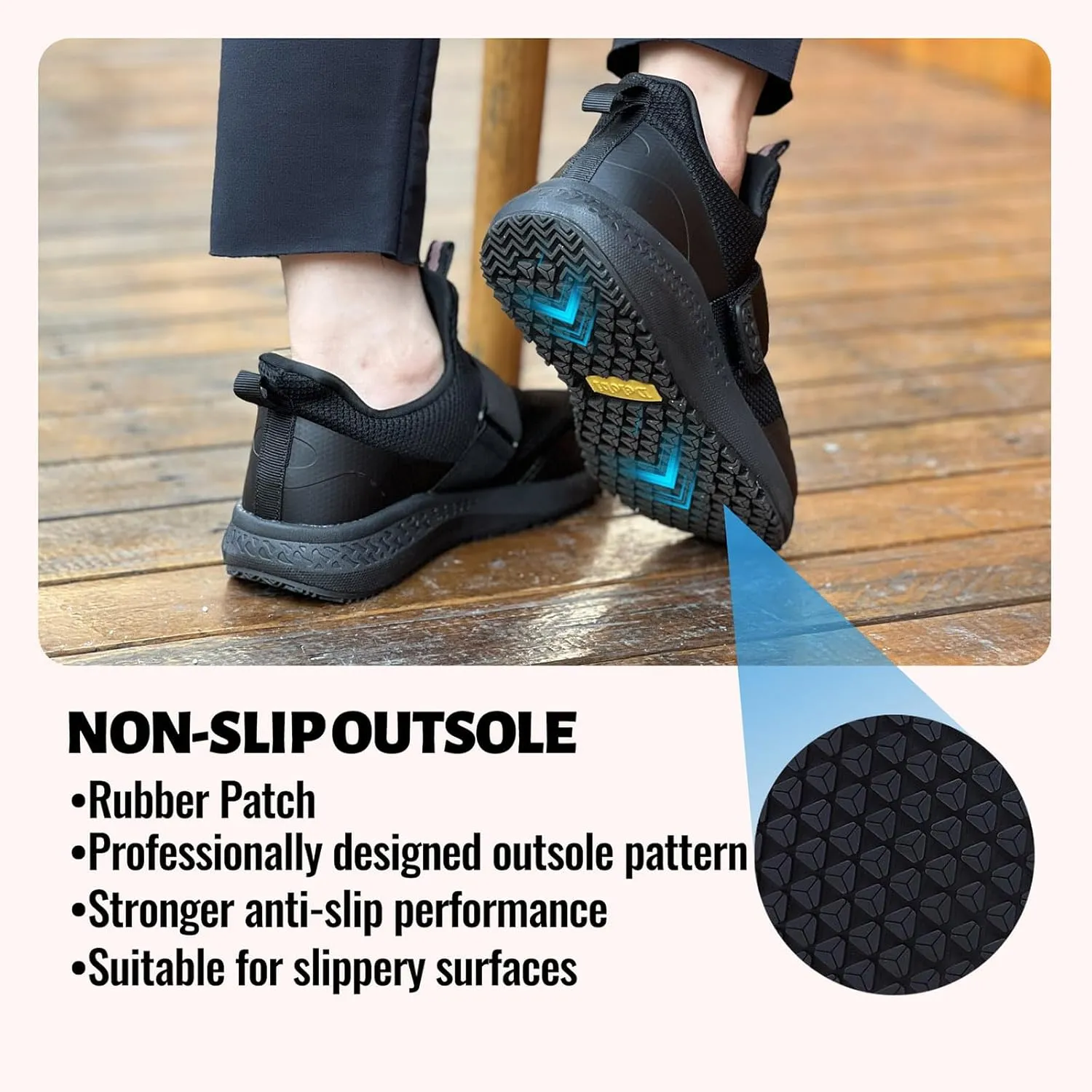 Non Slip Work Shoes for Women Food Service Slip Resistant Waterproof Kitchen Chef Slip On Restaurant Shoes Walking Sneakers Lightweight Comfortable Working Footwear