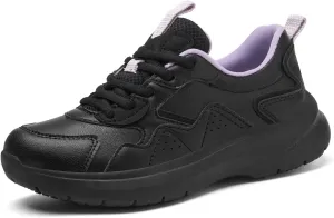 Non Slip Work Shoes Women Food Service-Lightweight and Comfortable Lace Up Shoe Suitable for Restaurants and Crew Work