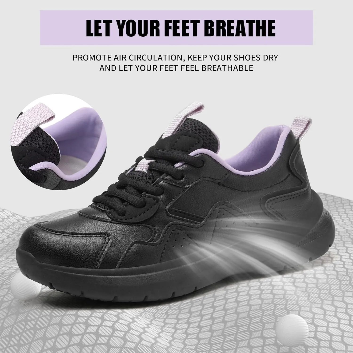 Non Slip Work Shoes Women Food Service-Lightweight and Comfortable Lace Up Shoe Suitable for Restaurants and Crew Work