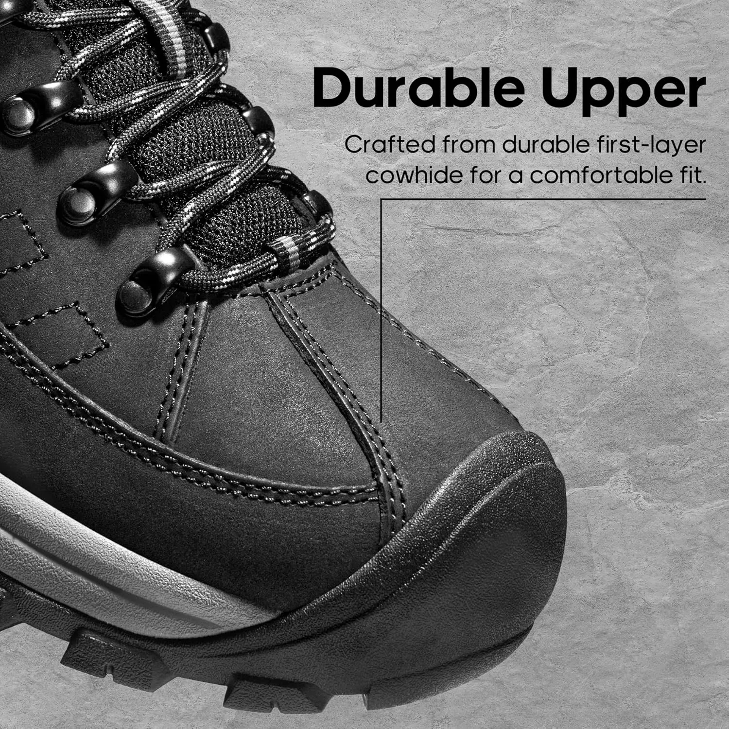 NORTIV 8 Men's Waterproof Hiking Shoes Non-Slip Trekking Trail Shoes Lightweight Durable Outdoor Work Shoes Bluff