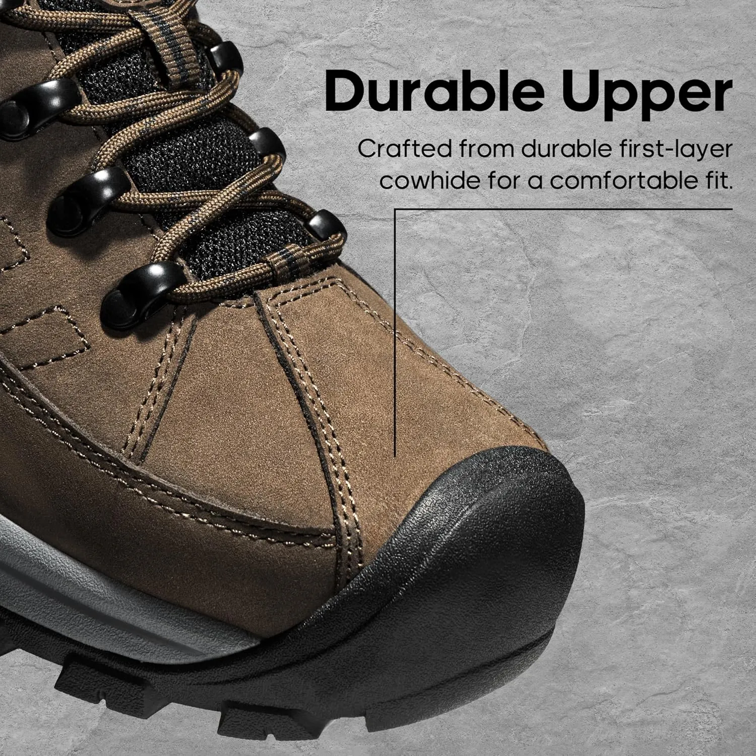 NORTIV 8 Men's Waterproof Hiking Shoes Non-Slip Trekking Trail Shoes Lightweight Durable Outdoor Work Shoes Bluff