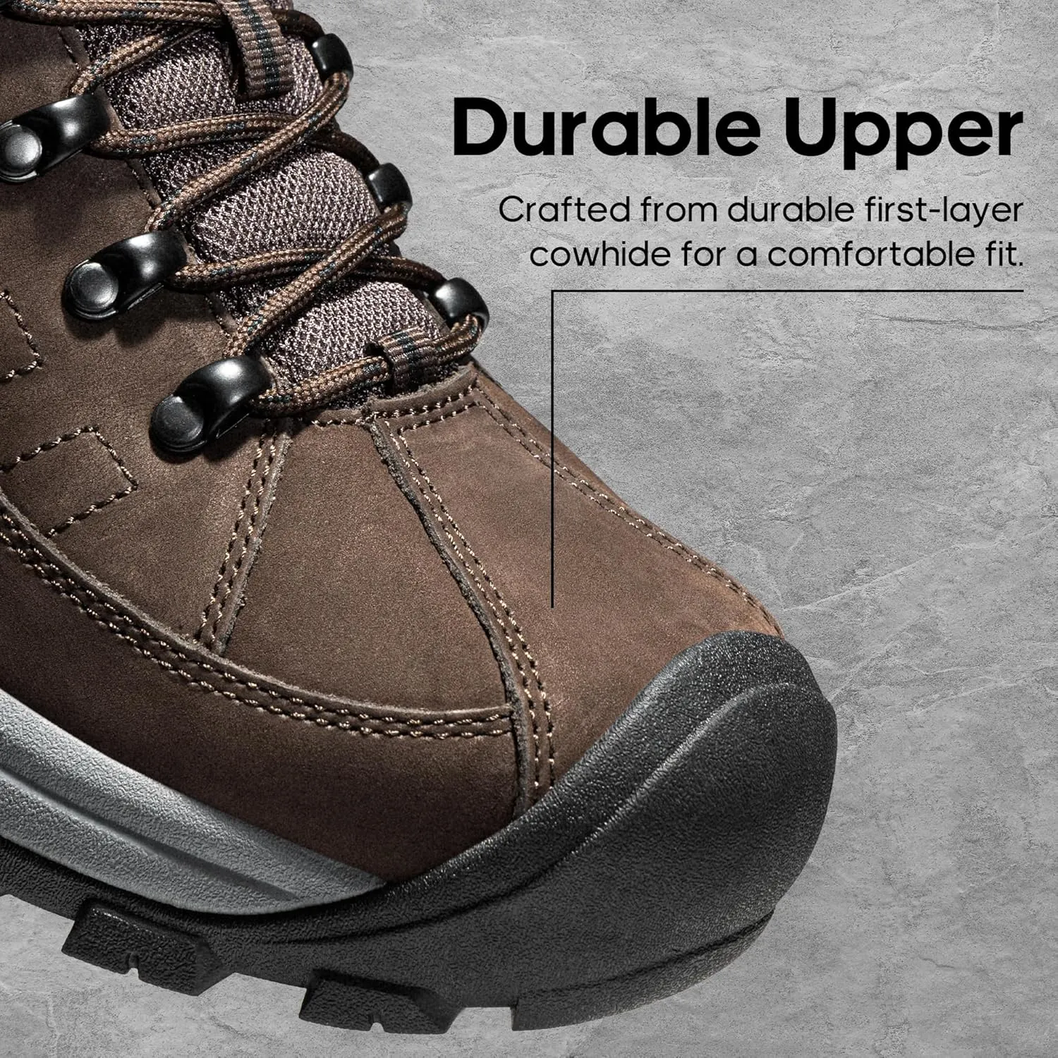 NORTIV 8 Men's Waterproof Hiking Shoes Non-Slip Trekking Trail Shoes Lightweight Durable Outdoor Work Shoes Bluff