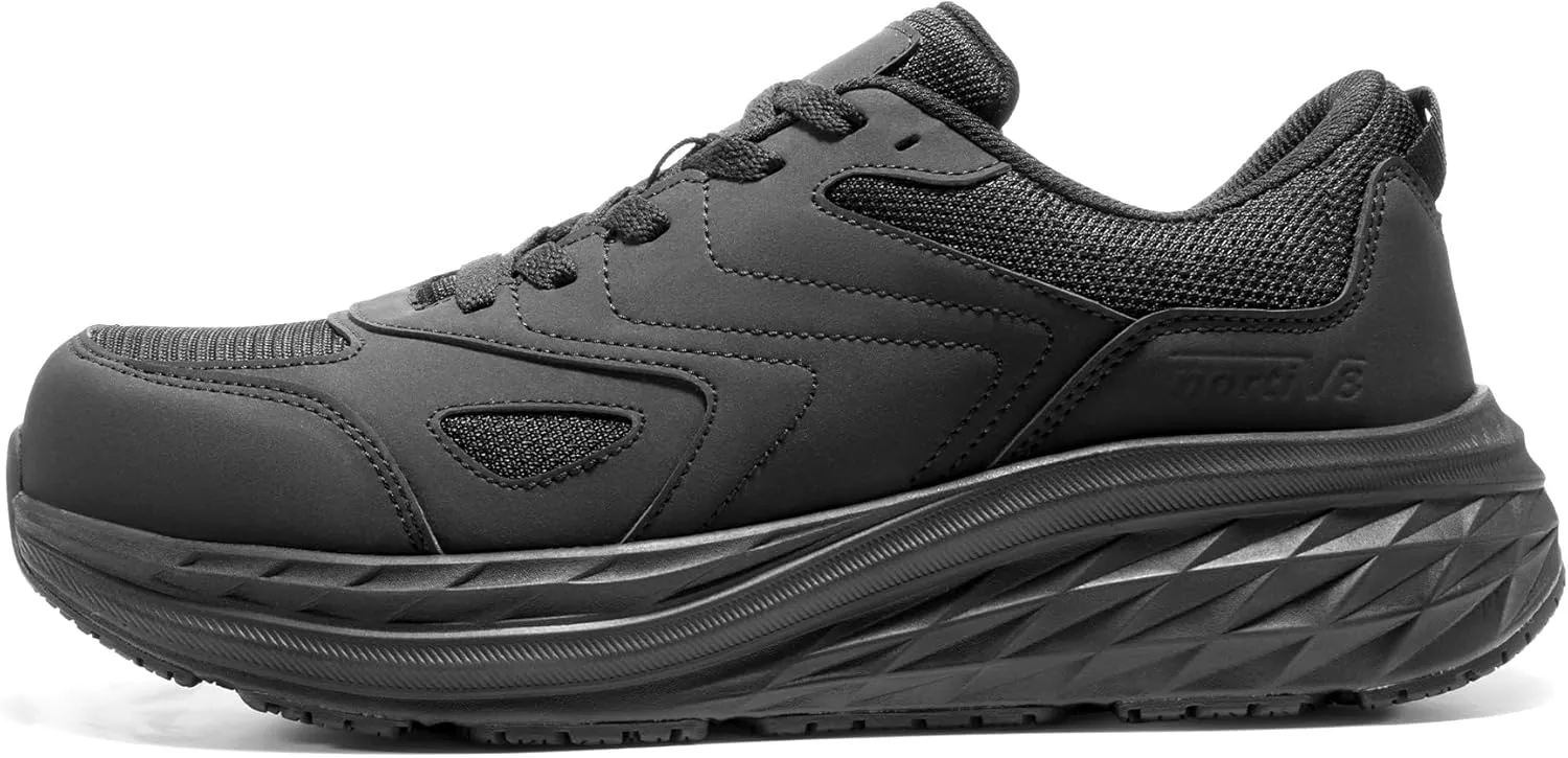 NORTIV 8 Non Slip Work Shoes for Men Steel Toe Comfortable Lightweight Slip Resistant Safety Shoes
