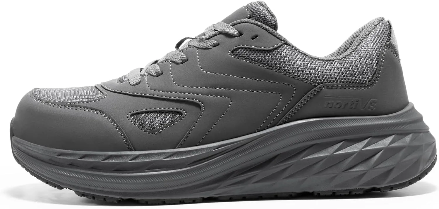 NORTIV 8 Non Slip Work Shoes for Men Steel Toe Comfortable Lightweight Slip Resistant Safety Shoes