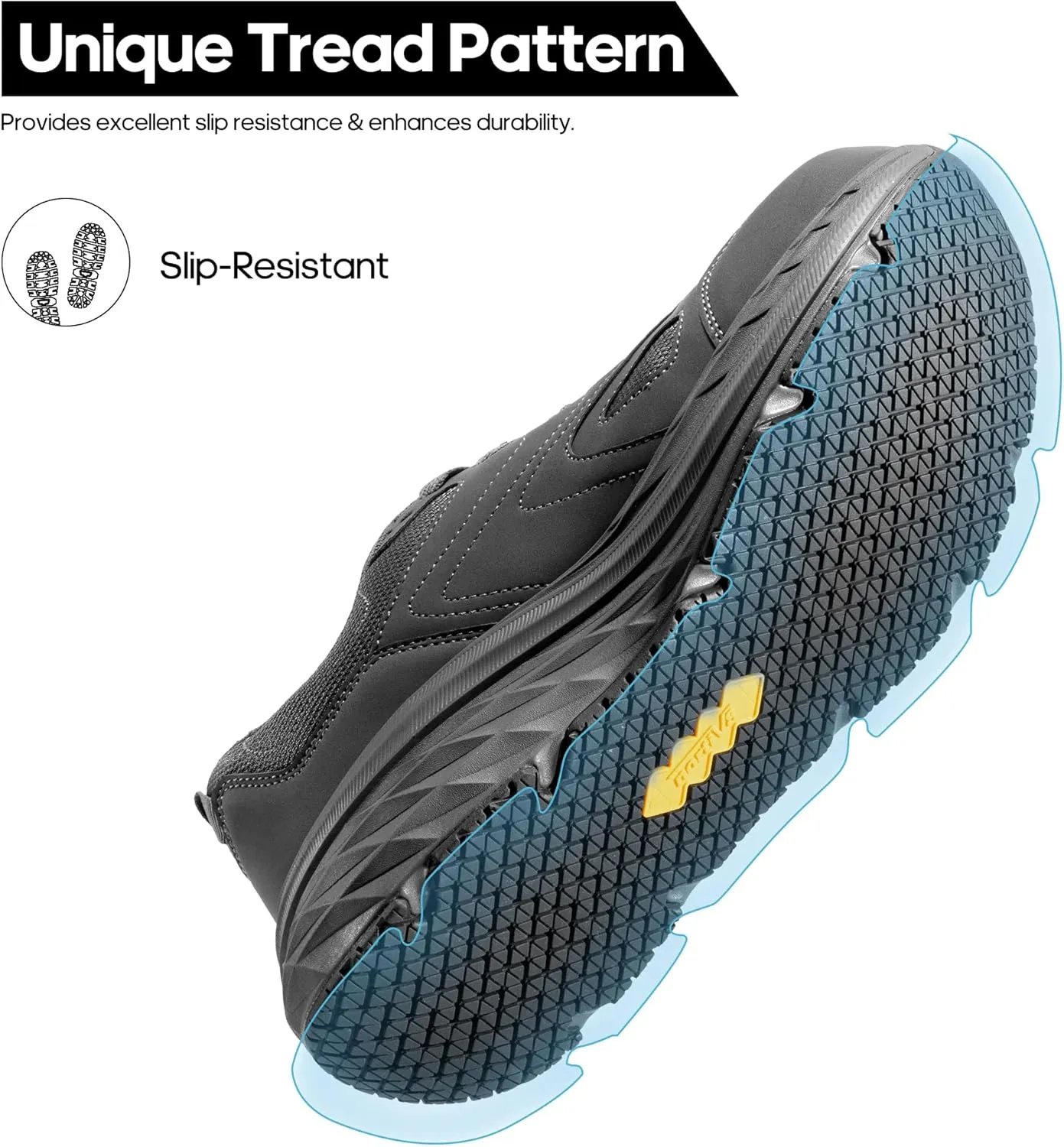 NORTIV 8 Non Slip Work Shoes for Men Steel Toe Comfortable Lightweight Slip Resistant Safety Shoes