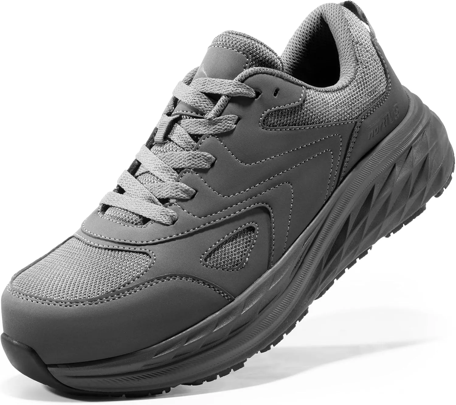 NORTIV 8 Non Slip Work Shoes for Men Steel Toe Comfortable Lightweight Slip Resistant Safety Shoes