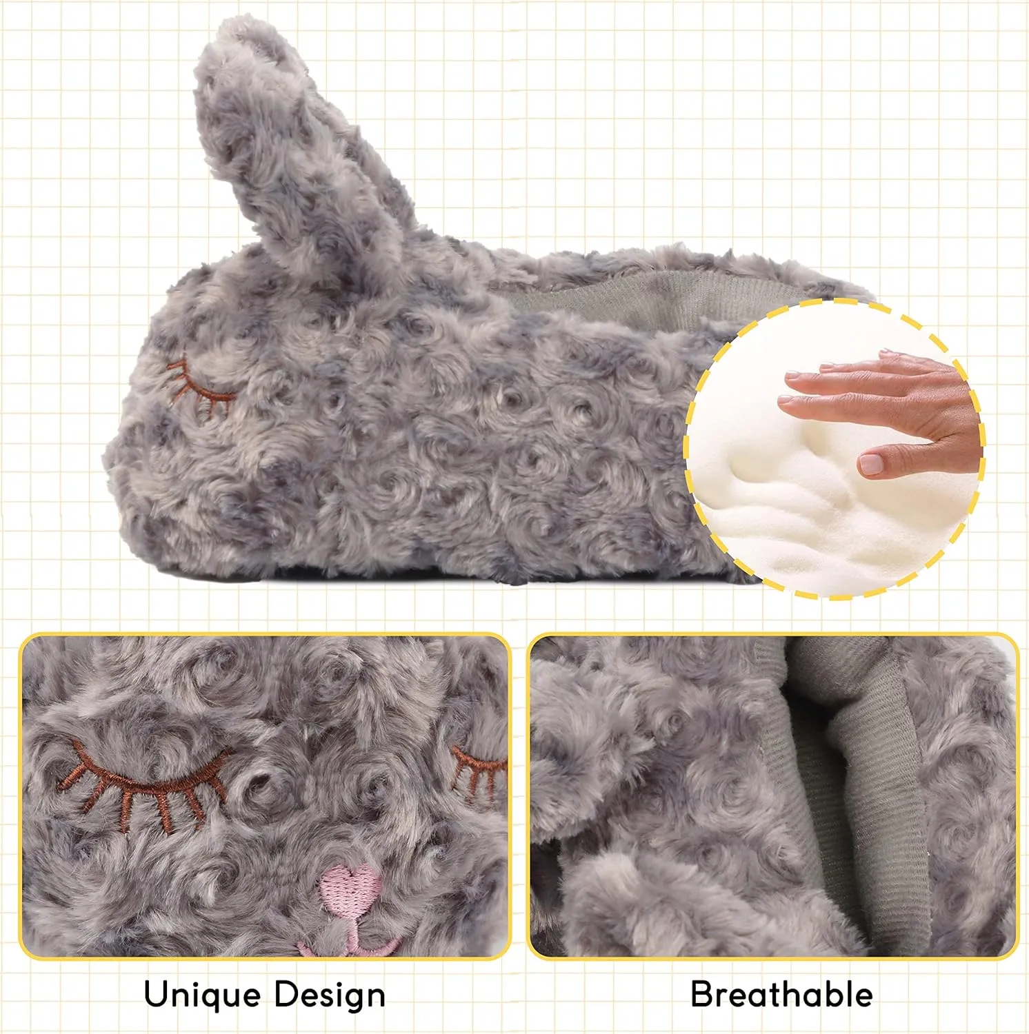 Novelty Women Animal Slippers Cute Soft Plush House Shoes Fluffy Warm Slippers Cartoon Gifts for Birthday Christmas