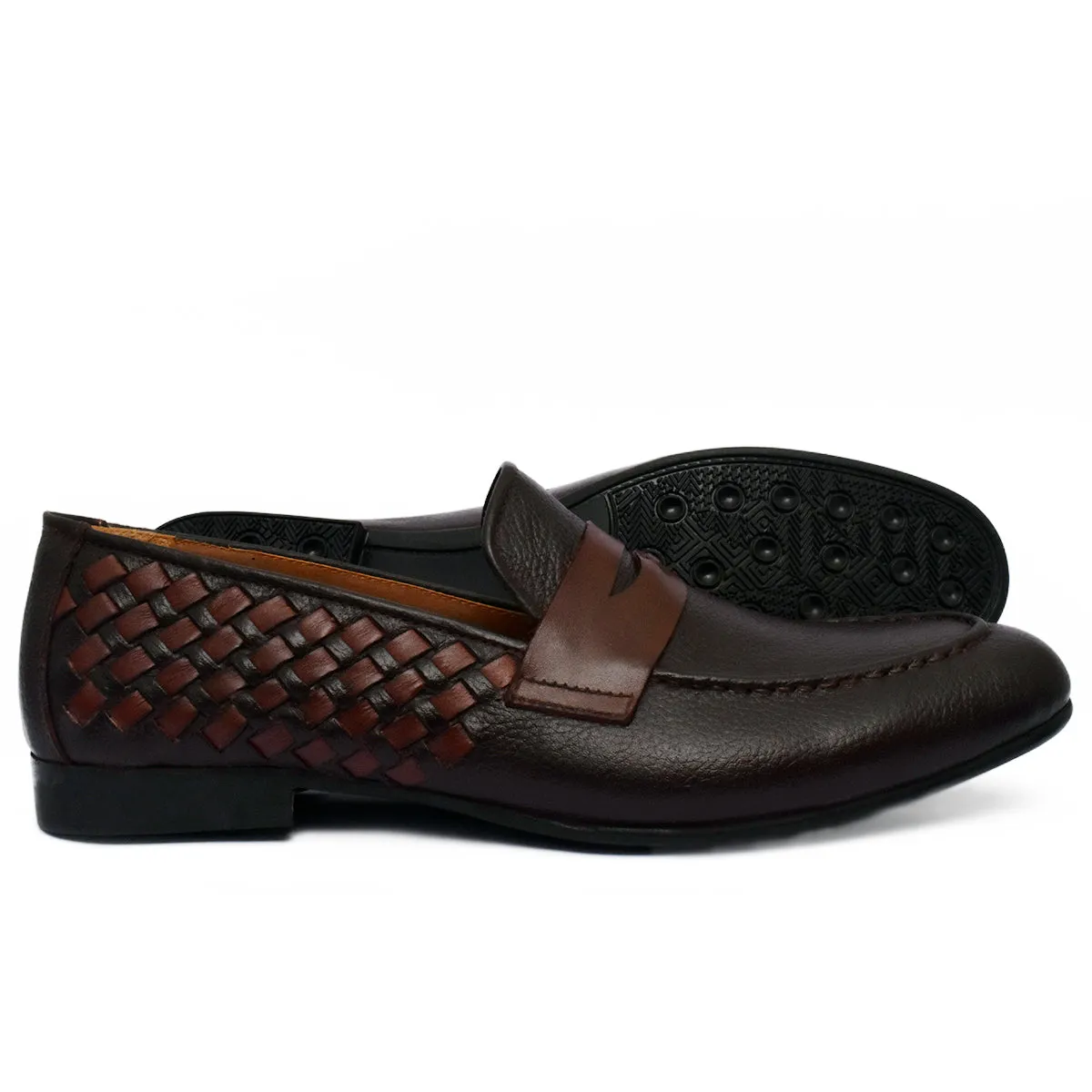 Obeeze Handmade Brown Leather Casual Loafers
