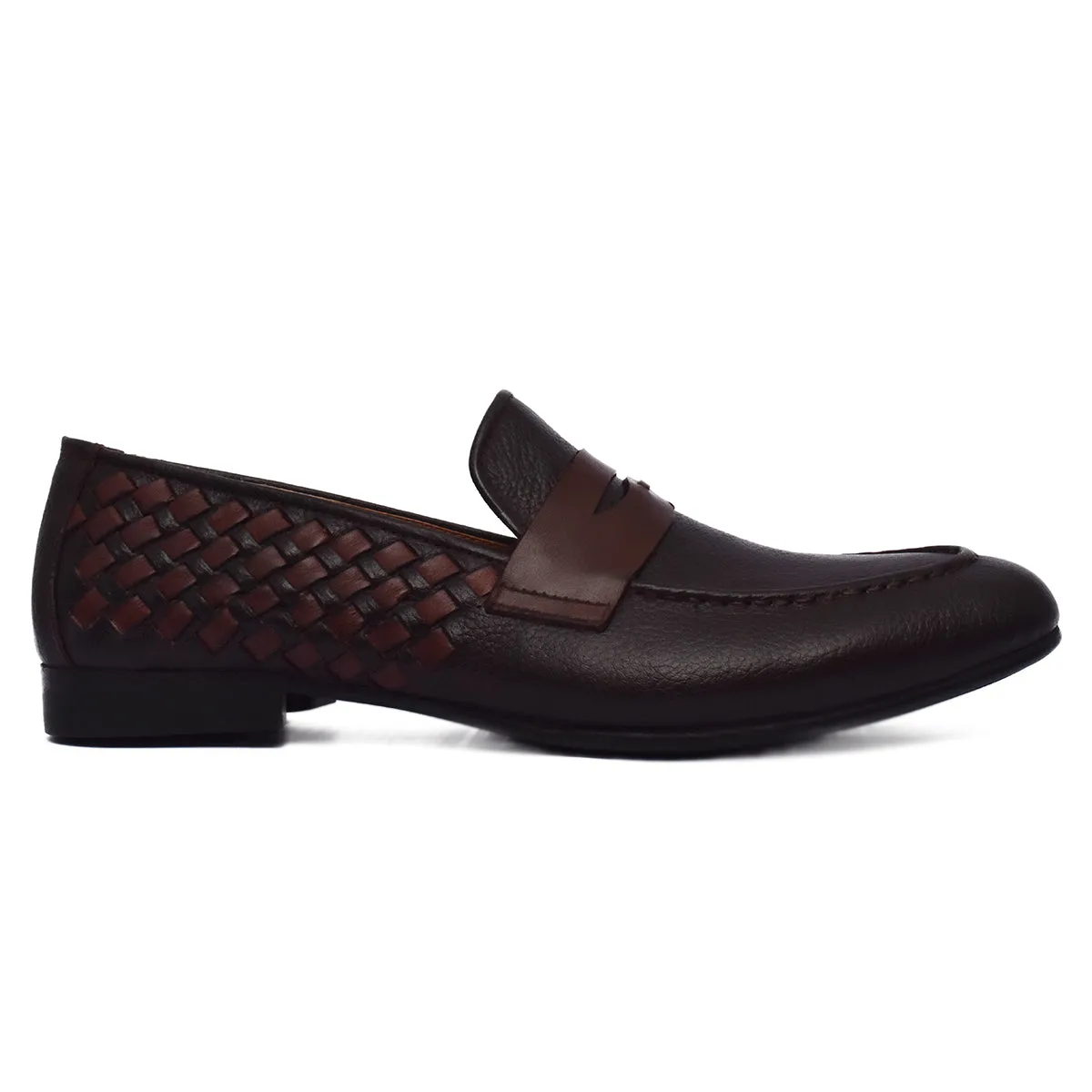 Obeeze Handmade Brown Leather Casual Loafers
