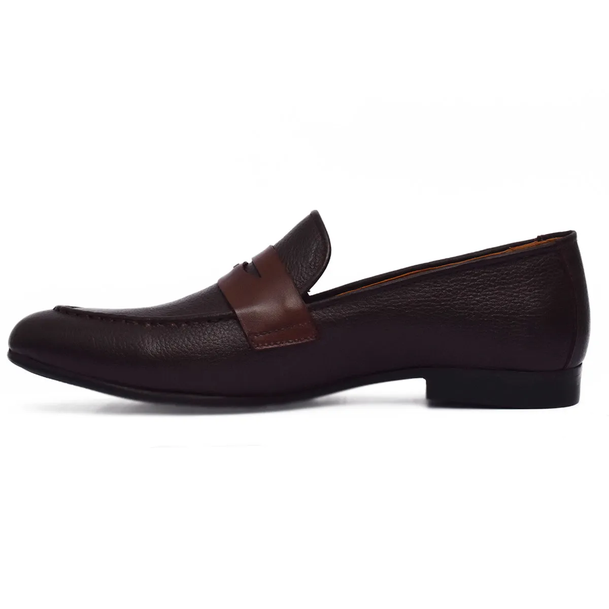 Obeeze Handmade Brown Leather Casual Loafers