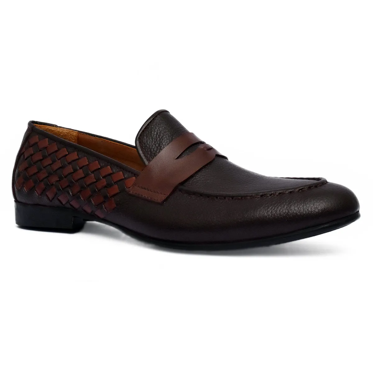 Obeeze Handmade Brown Leather Casual Loafers