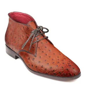 Obeeze Handmade Brown Ostrich Leather Chukka Boot