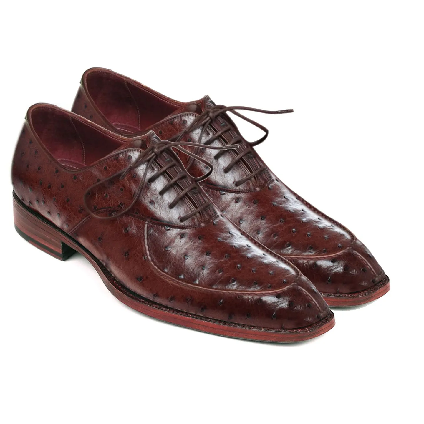 Obeeze Handmade Brown Ostrich Leather Oxford Shoes
