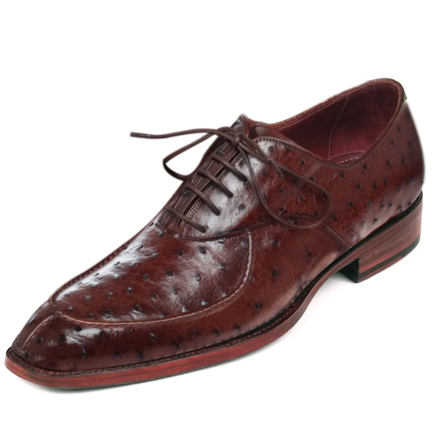 Obeeze Handmade Brown Ostrich Leather Oxford Shoes