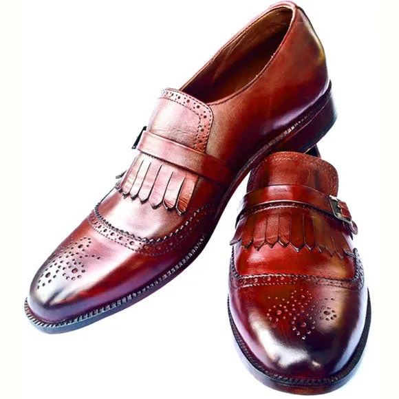Obeeze Handmade MonkStrap Double Shaded Shoes