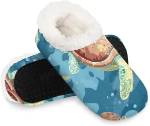 Ocean Sea Turtle Starfish Soft Home Slippers for Women Lightweight Men's House Shoes Women's Slippers