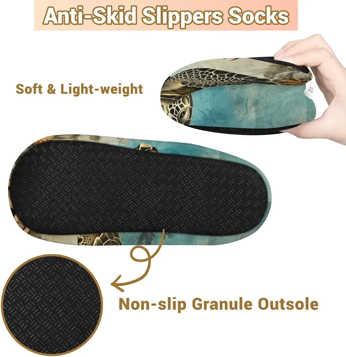 Ocean Sea Turtle Starfish Soft Home Slippers for Women Lightweight Men's House Shoes Women's Slippers