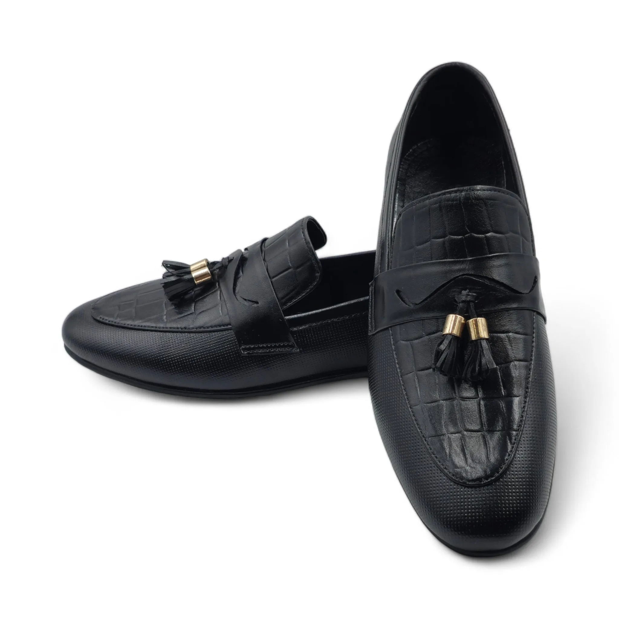 OK-4028 Luxe Crocodile Tussle Leather Shoe
