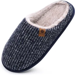 ONCAI Mens Cozy Memory Foam Scuff Slippers Slip On Warm House Shoes Indoor/Outdoor with Best Arch Support