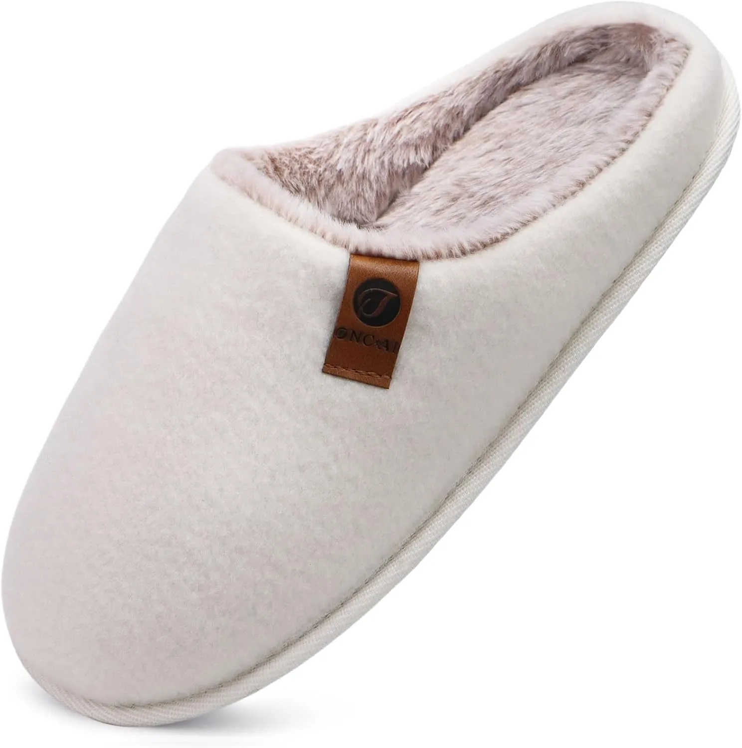 ONCAI Mens Cozy Memory Foam Scuff Slippers Slip On Warm House Shoes Indoor/Outdoor with Best Arch Support