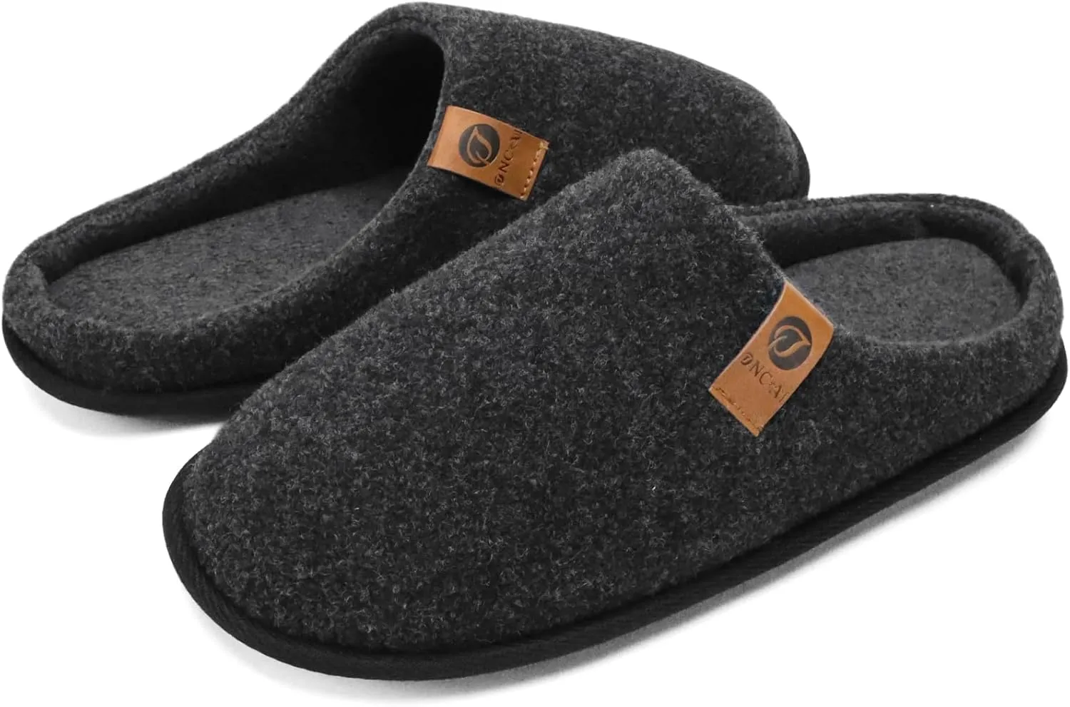 ONCAI Mens Cozy Memory Foam Scuff Slippers Slip On Warm House Shoes Indoor/Outdoor with Best Arch Support