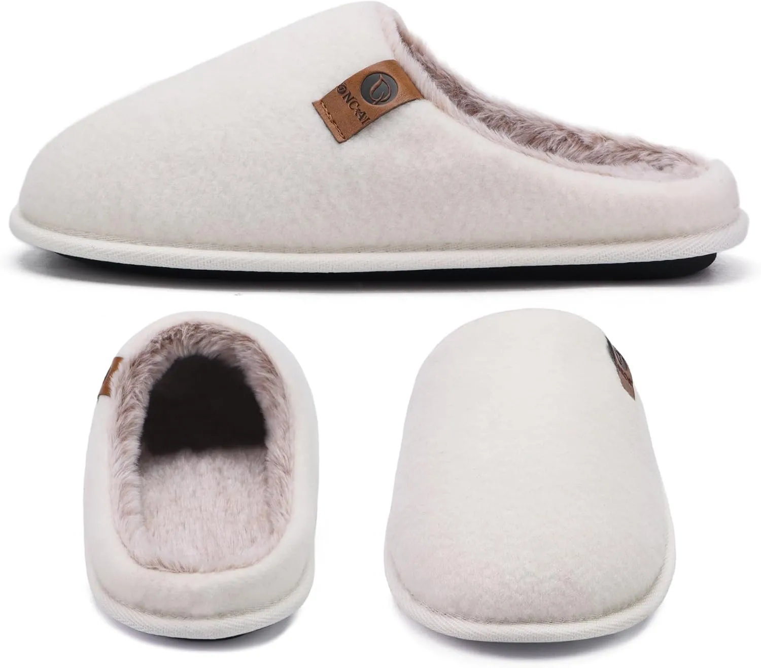 ONCAI Mens Cozy Memory Foam Scuff Slippers Slip On Warm House Shoes Indoor/Outdoor with Best Arch Support