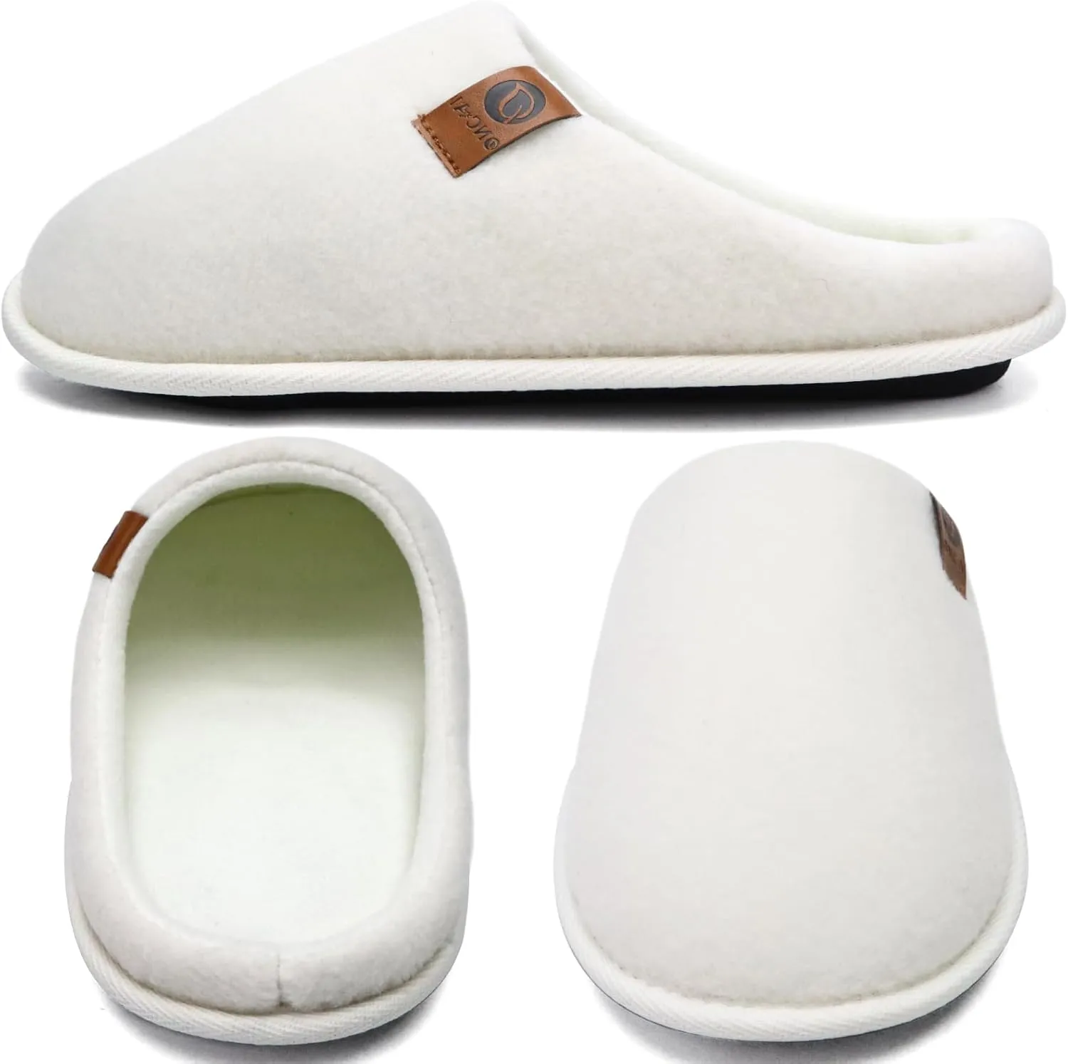 ONCAI Mens Cozy Memory Foam Scuff Slippers Slip On Warm House Shoes Indoor/Outdoor with Best Arch Support