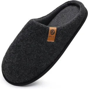 ONCAI Mens Cozy Memory Foam Scuff Slippers Slip On Warm House Shoes Indoor/Outdoor with Best Arch Support