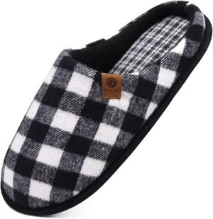ONCAI Mens Cozy Memory Foam Scuff Slippers Slip On Warm House Shoes Indoor/Outdoor with Best Arch Support