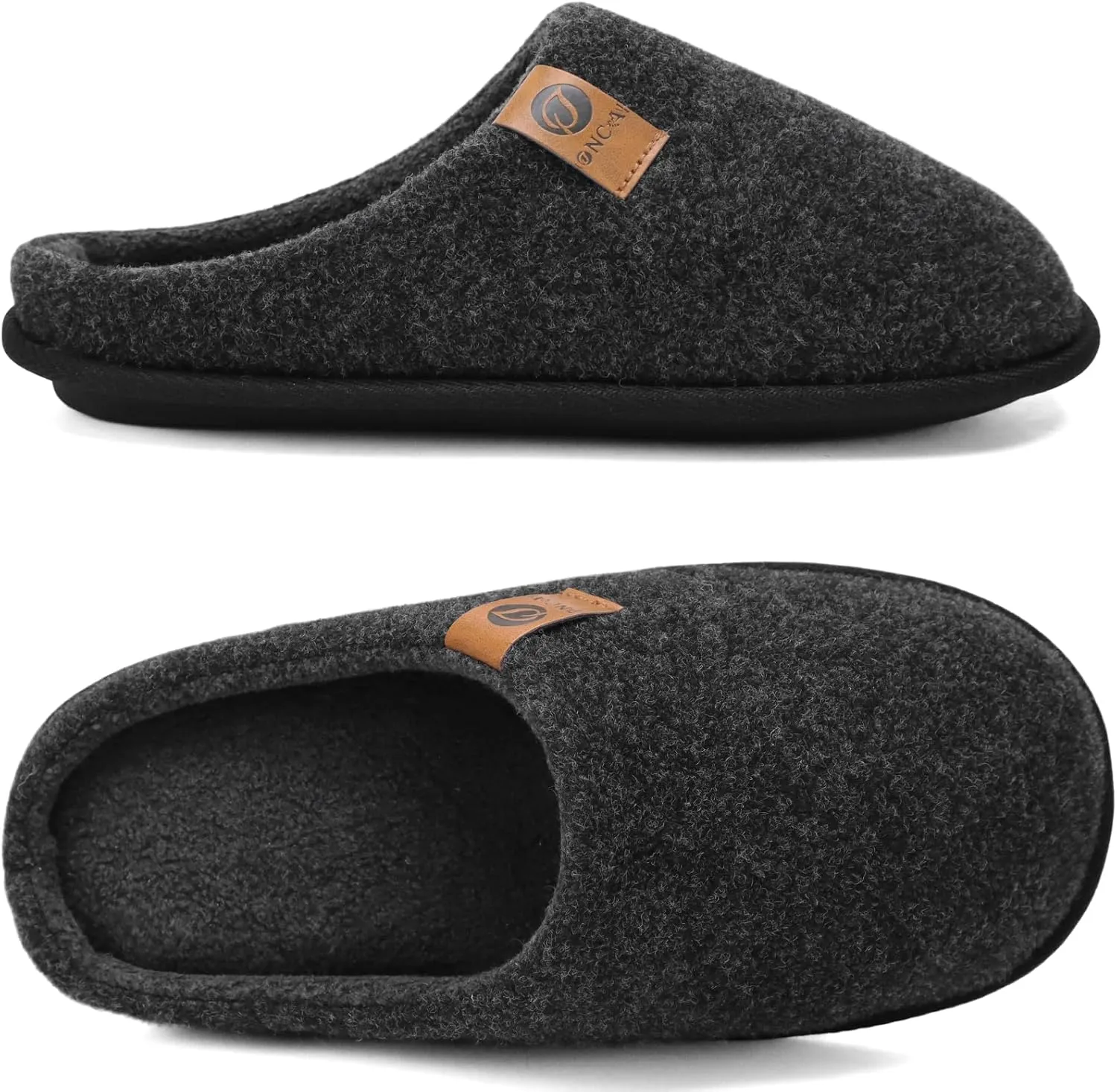ONCAI Mens Cozy Memory Foam Scuff Slippers Slip On Warm House Shoes Indoor/Outdoor with Best Arch Support